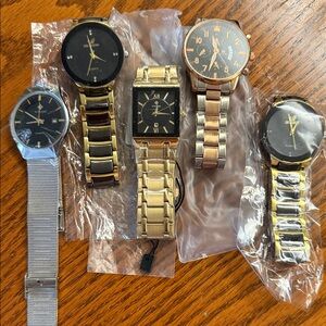 Stylish Gold and Silver Watches Set